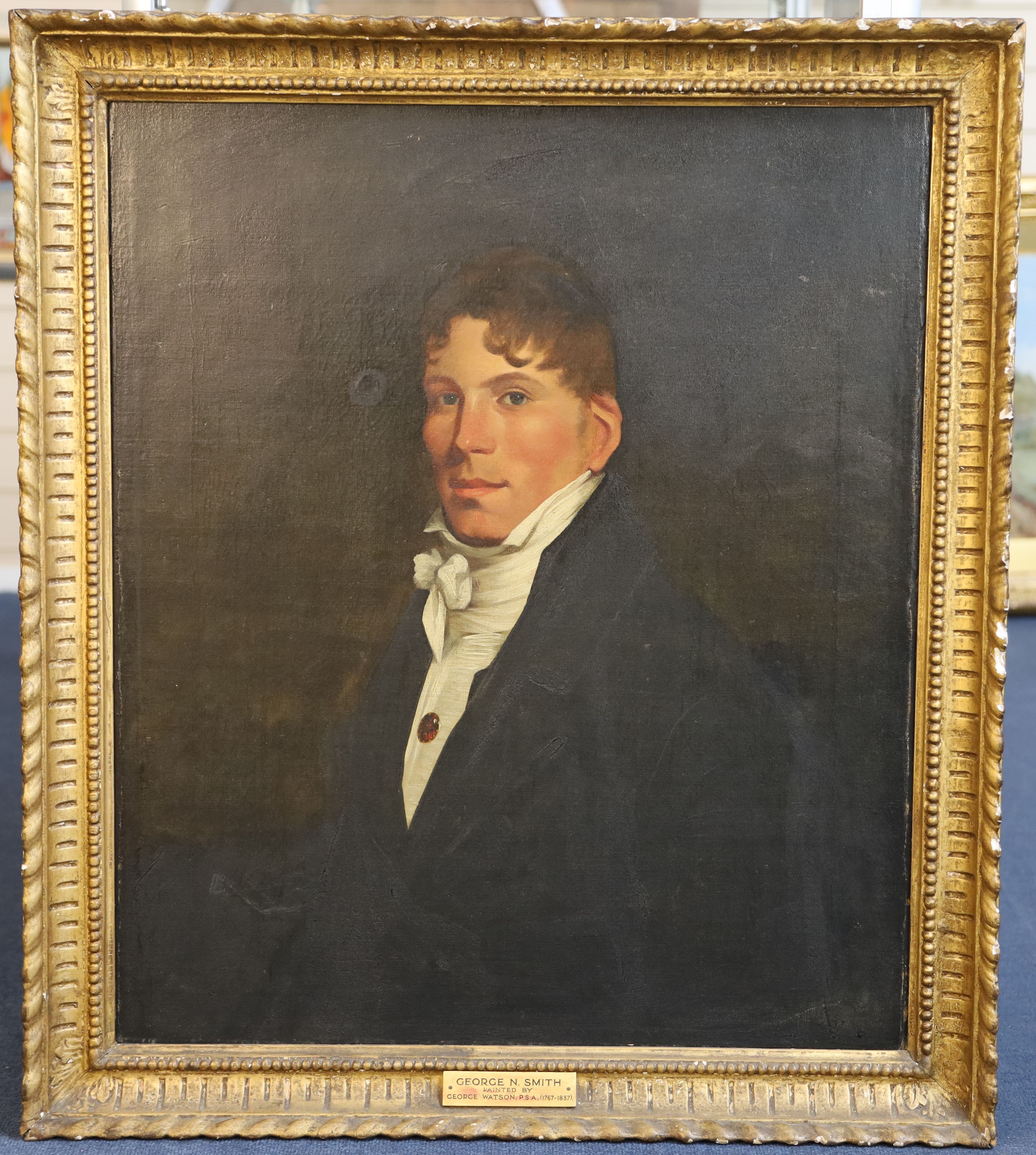 George Watson PSA (1767-1837) Head and shoulder portrait of the artist George N. Smith 28.5 x 24in.